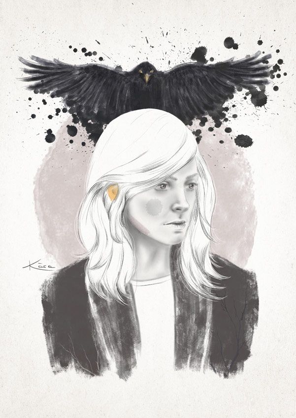 Ilustración chica miedo