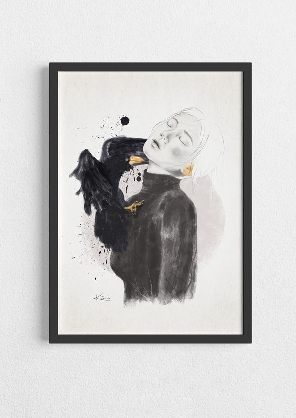 Cuadro con ilustración de chica ANSIEDAD