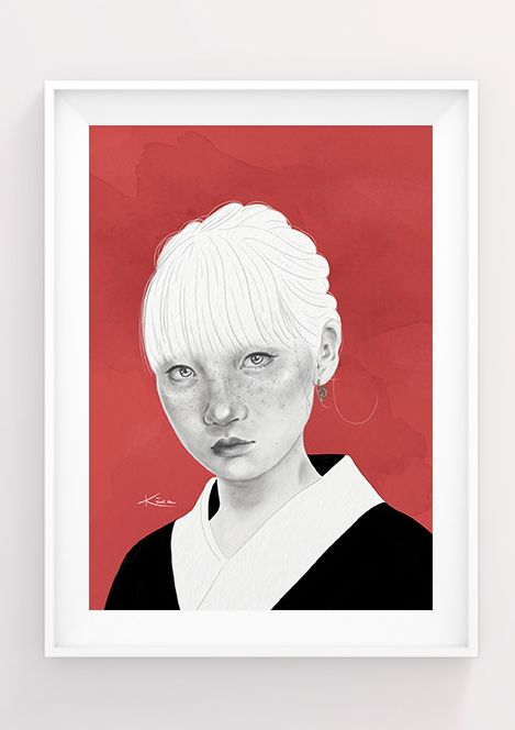 Cuadro con ilustración de chica IRA