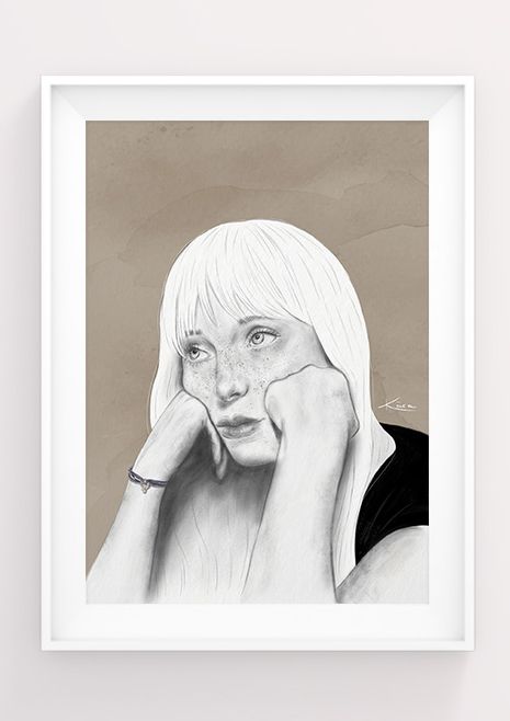 Cuadro con ilustración de chica PEREZA