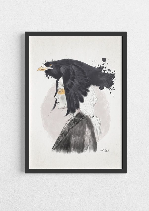 Cuadro con ilustración de chica TRISTEZA