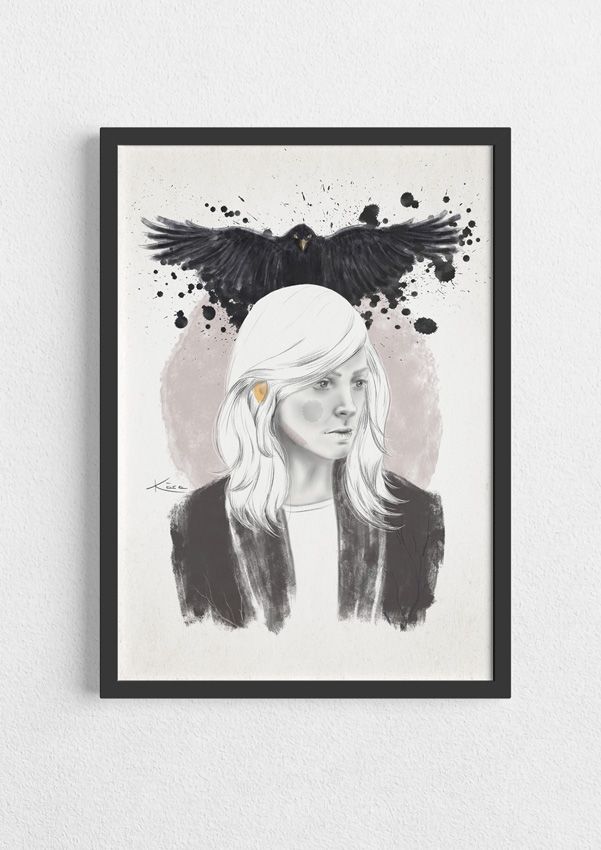 Cuadro con ilustración de chica MIEDO