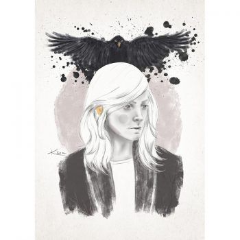 Ilustración chica miedo