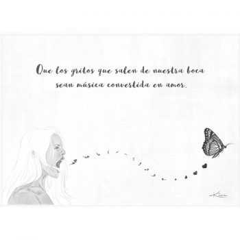 Ilustración el grito con frase