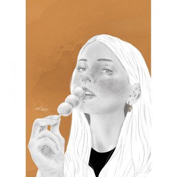 Ilustración chica gula