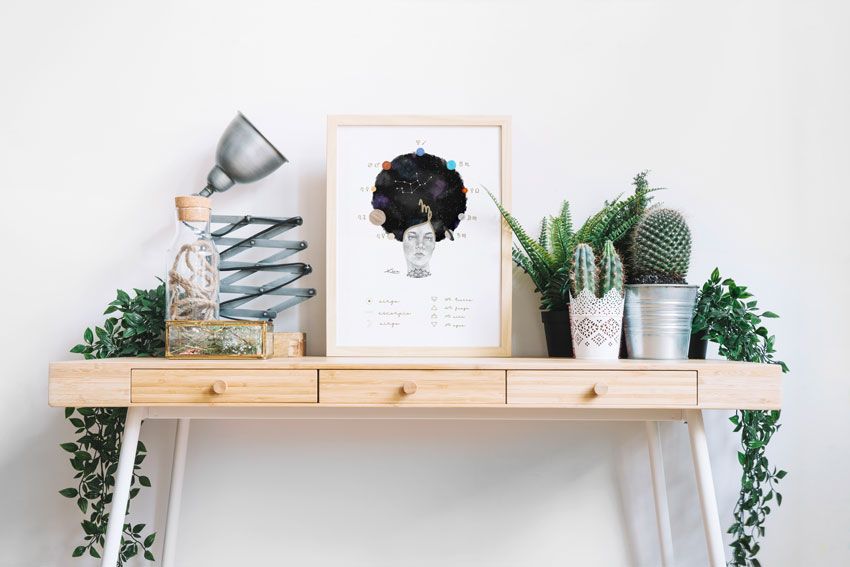 Carta natal personalizada enmarcada