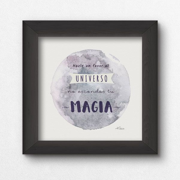 Cuadro con ilustración en acuarela con frase inspiradora