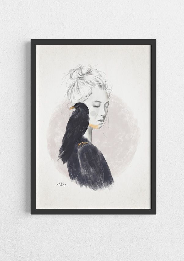 Cuadro con ilustración de chica CULPA